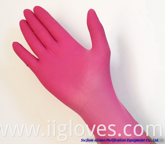 Disposable Household Red Food Grade Nitrile Synthetic Gloves Powder Free Cleaning Nitrile Exam Gloves